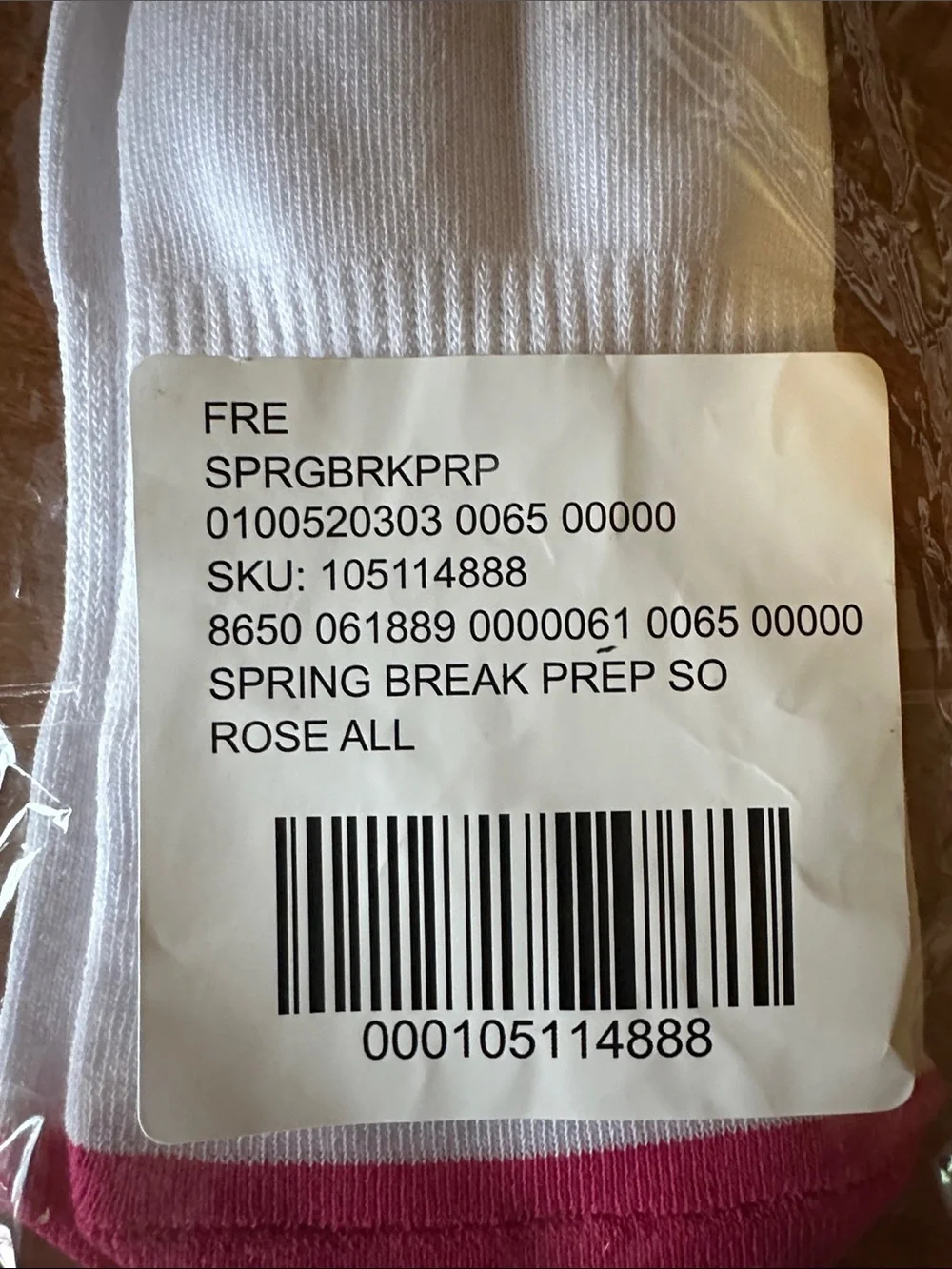Free People Spring Break Prep Tube Socks - White & Pink NWT